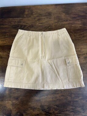 Women's Laurent Ralph Lauren beige cargo cotton skirt- size 8